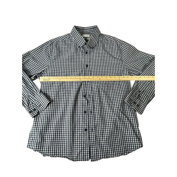 Lucky Brand Button Down Shirt Plaid Blue White Mens Sz L Slim Fit Cotton Classic - Picture 5 of 9